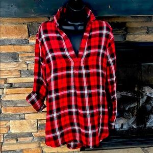 Red/black/gray flannel shirt